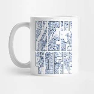 New York, USA City Map Typography - Coastal Mug